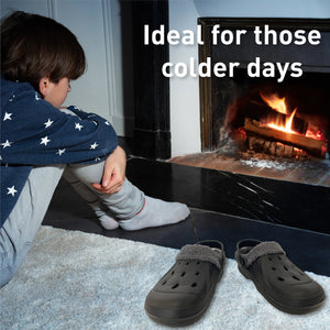 Boys Fleece Lined Clogs Black