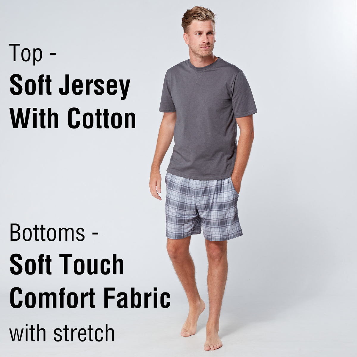 Grey Soft Touch Shorty Pyjamas 