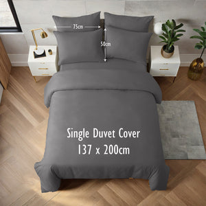 Grey Duvet Cover Set - Microfibre