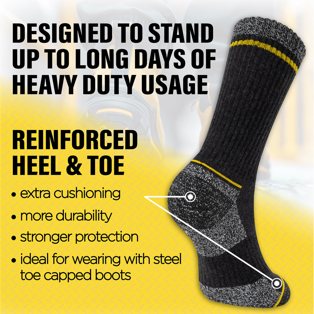 Mens 6 Pack Premium Work Socks (Assorted)