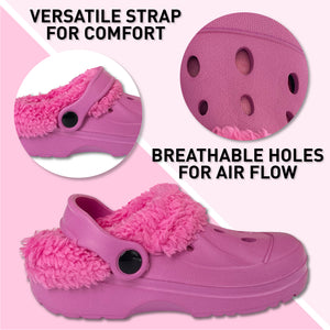 Boys Fleece Lined Clogs Berry