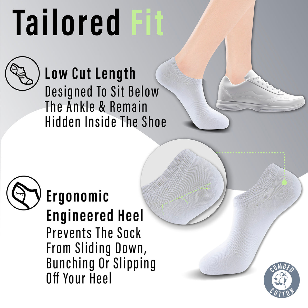Womens 12 Pack Low Cut Trainer Socks (White)