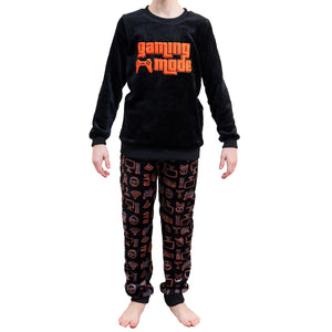Boys Black Game controller Flannel Fleece Pyjama Set