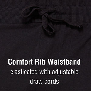 Black Open Leg Lounge Pants With Ribbed Waistband 