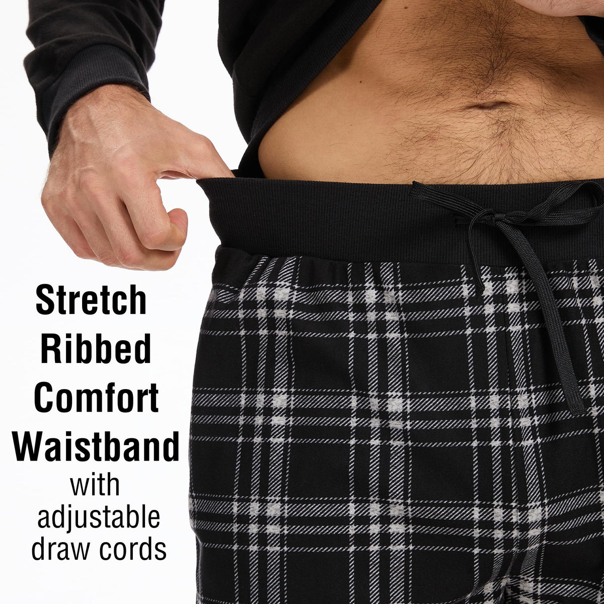 Mens Grey Checked Pyjama Set 