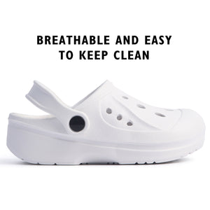 Boys Comfort White Clogs 