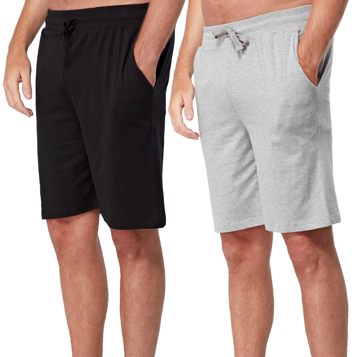 2 Pack Cotton Jersey Lounge Shorts Black / Grey