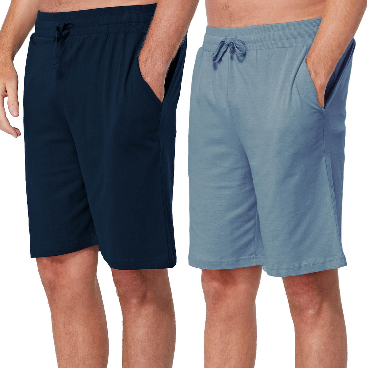 2 Pack Cotton Jersey Lounge Shorts Navy / Denim