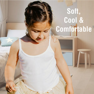 Girls 5pk Cotton Rich White Cami Vests
