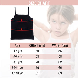Girls 5pk Cotton Rich Black Cami Vest