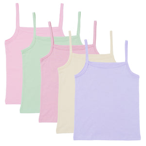 Girls 5pk Cotton Rich Cami Vests