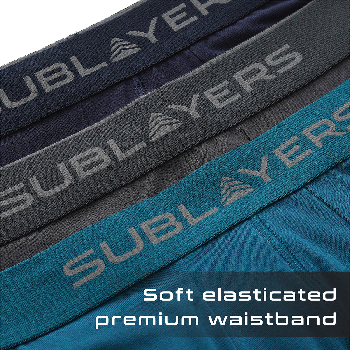 Mens 3pk Bamboo Anti Chafing Muted Boxers