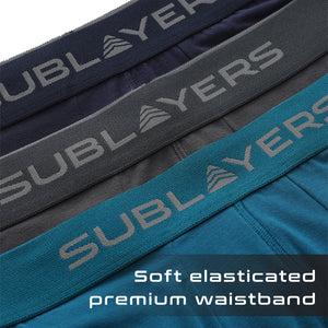 Mens 3pk Bamboo Anti Chafing Muted Boxers