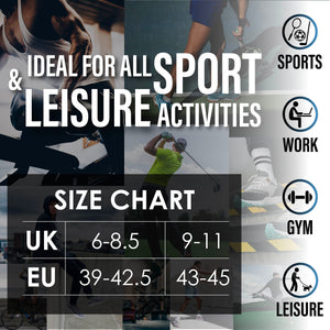 Mens 6pk White/Grey Striped Half Terry Sports Socks