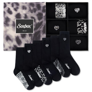 Womens 6pk Soxbox Embroidery Socks