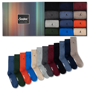 Mens 12pk Soxbox Tonal Embroidery Socks