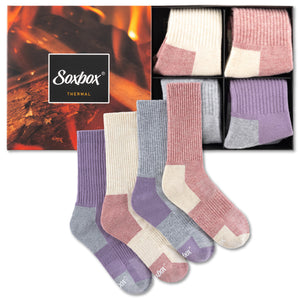 Womens 4pk Soxbox Thermal Socks