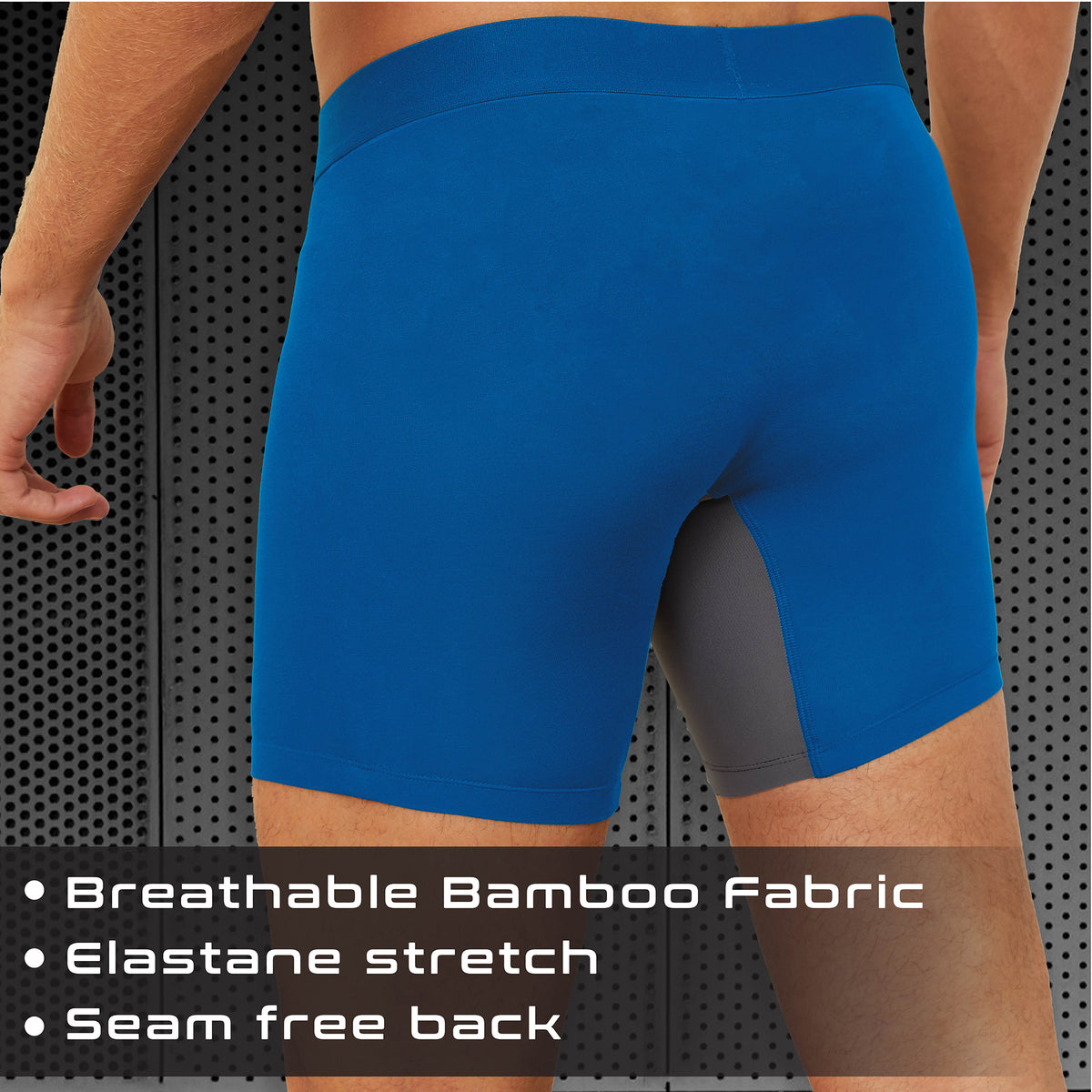 Mens 3pk Bamboo Anti Chafing Bright Boxers