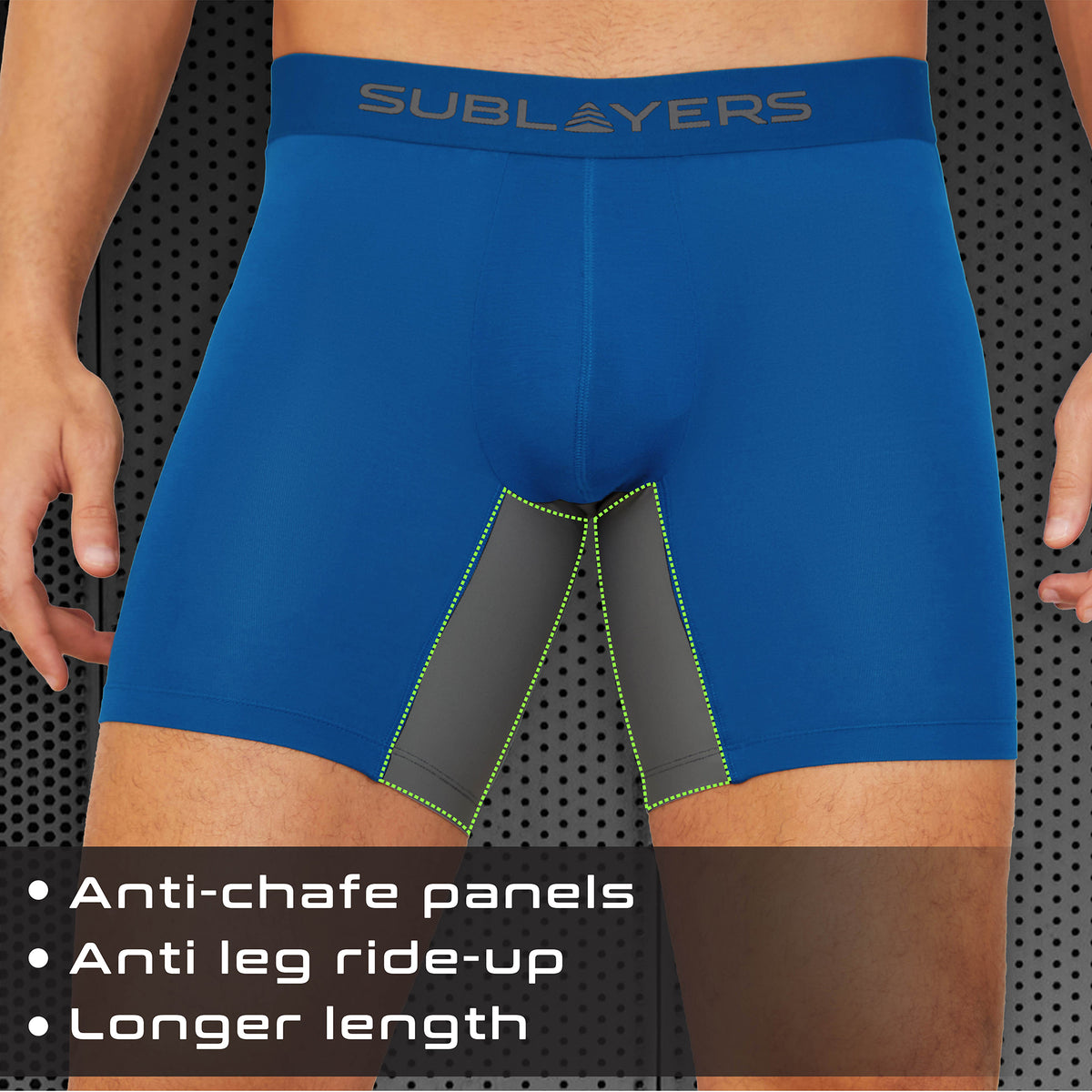Essentials Boxers Mens 3pk Bamboo Anti Chafing Bright Boxers