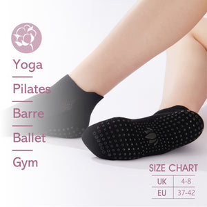 Womens 4pk Cotton Yoga & Pilates Trainer Socks