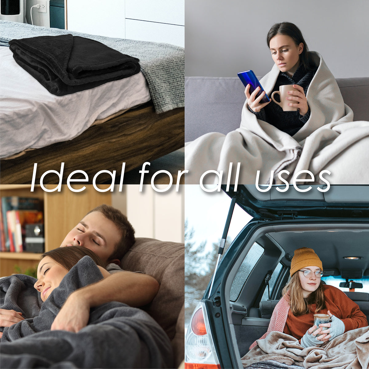 Flannel Fleece Black Blanket