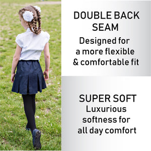 Girls 2pk Cotton Rich Black Tights