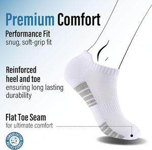 Mens 6pk Striped Half Terry White/grey Trainer Socks