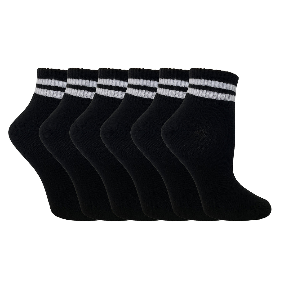 Ladies Sports Ankle Socks Crop Length Black