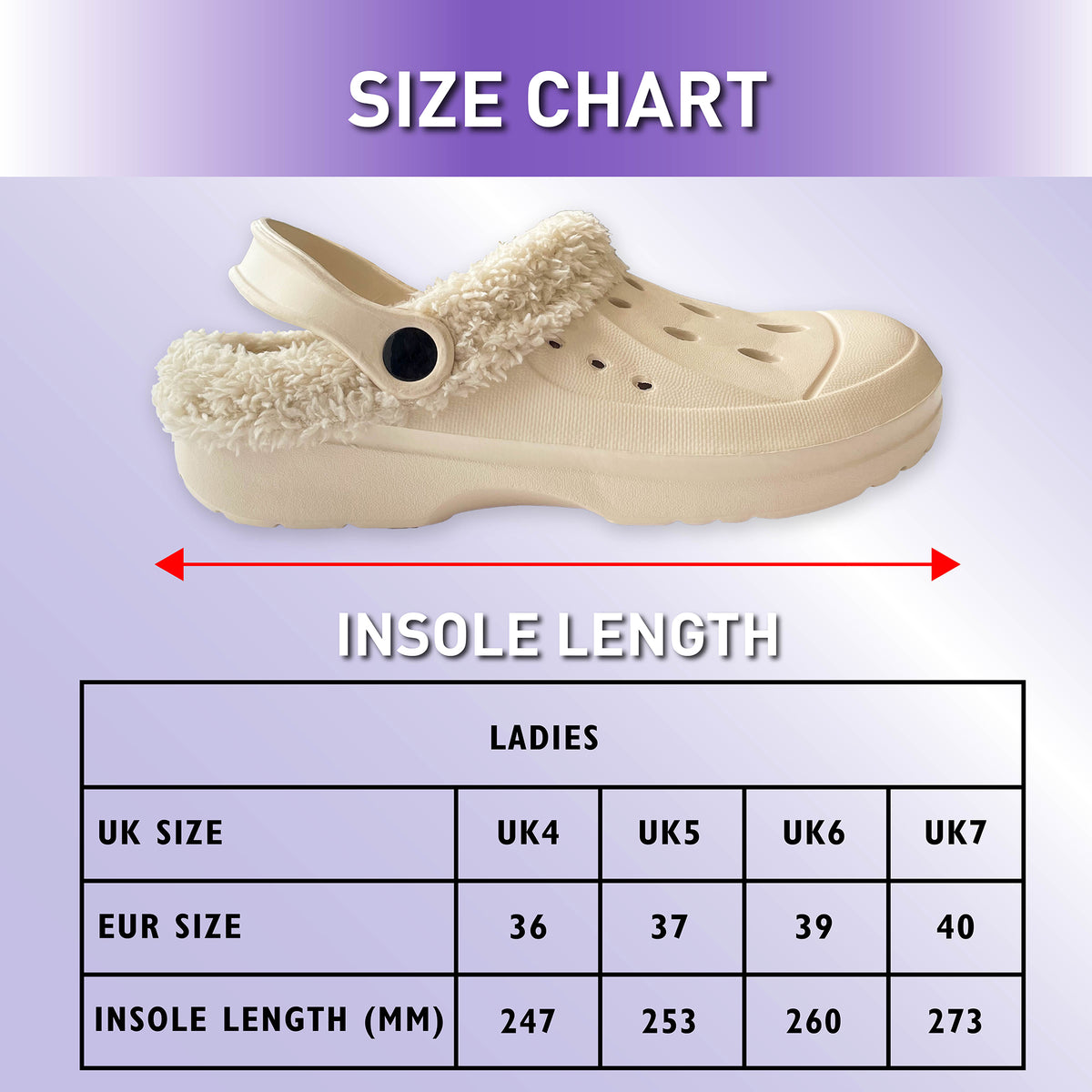 Womens Fleece Lined Beige Clogs