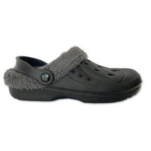 Womens Fleece Lined Black Clogs