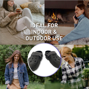 Womens Fleece Lined Black Clogs