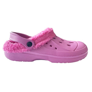 Womens Fleece Lined Pink Clogs