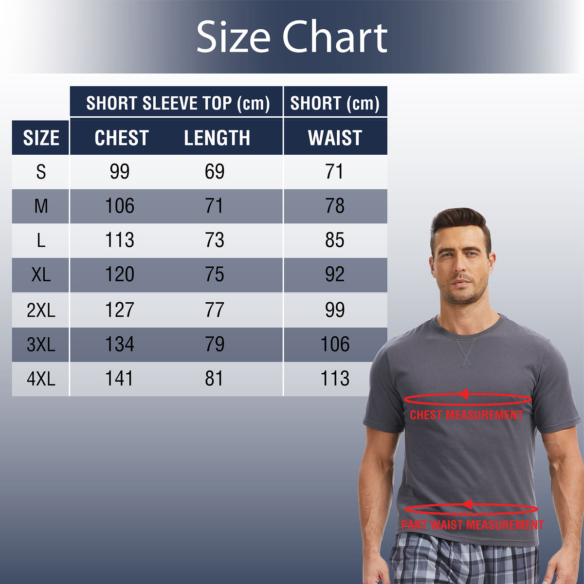 Mens Grey Checked Pyjama Set