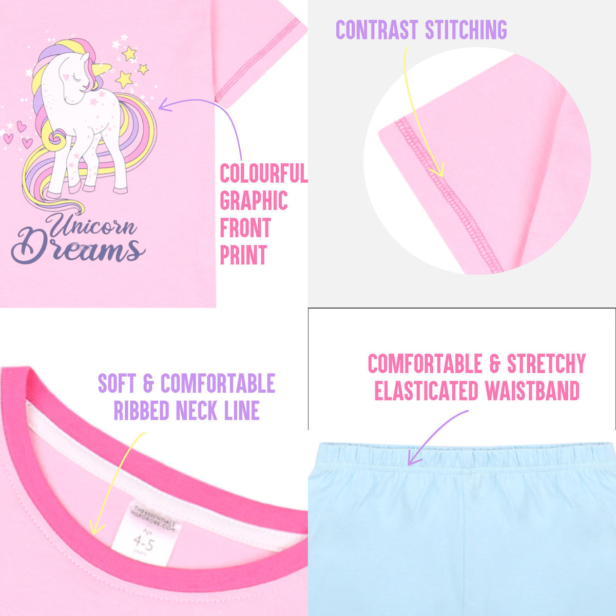 3PK Girls Shorty Pyjamas animal