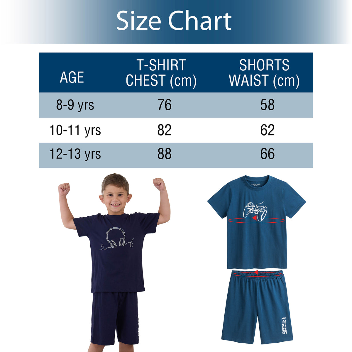 3PK Boys Shorty Pyjamas Gaming 