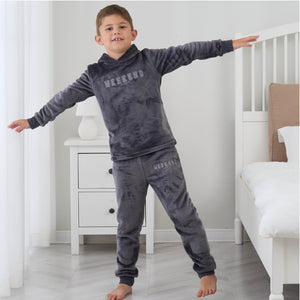 Boys Light Grey Flannel Fleece Pyjama Set