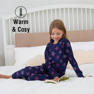 Girls Navy Pyjama Set 