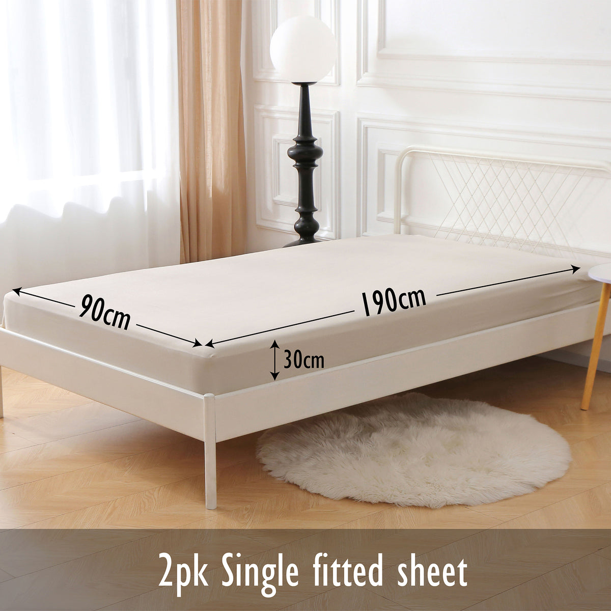 Beige 2pk Fitted Sheet - Microfibre