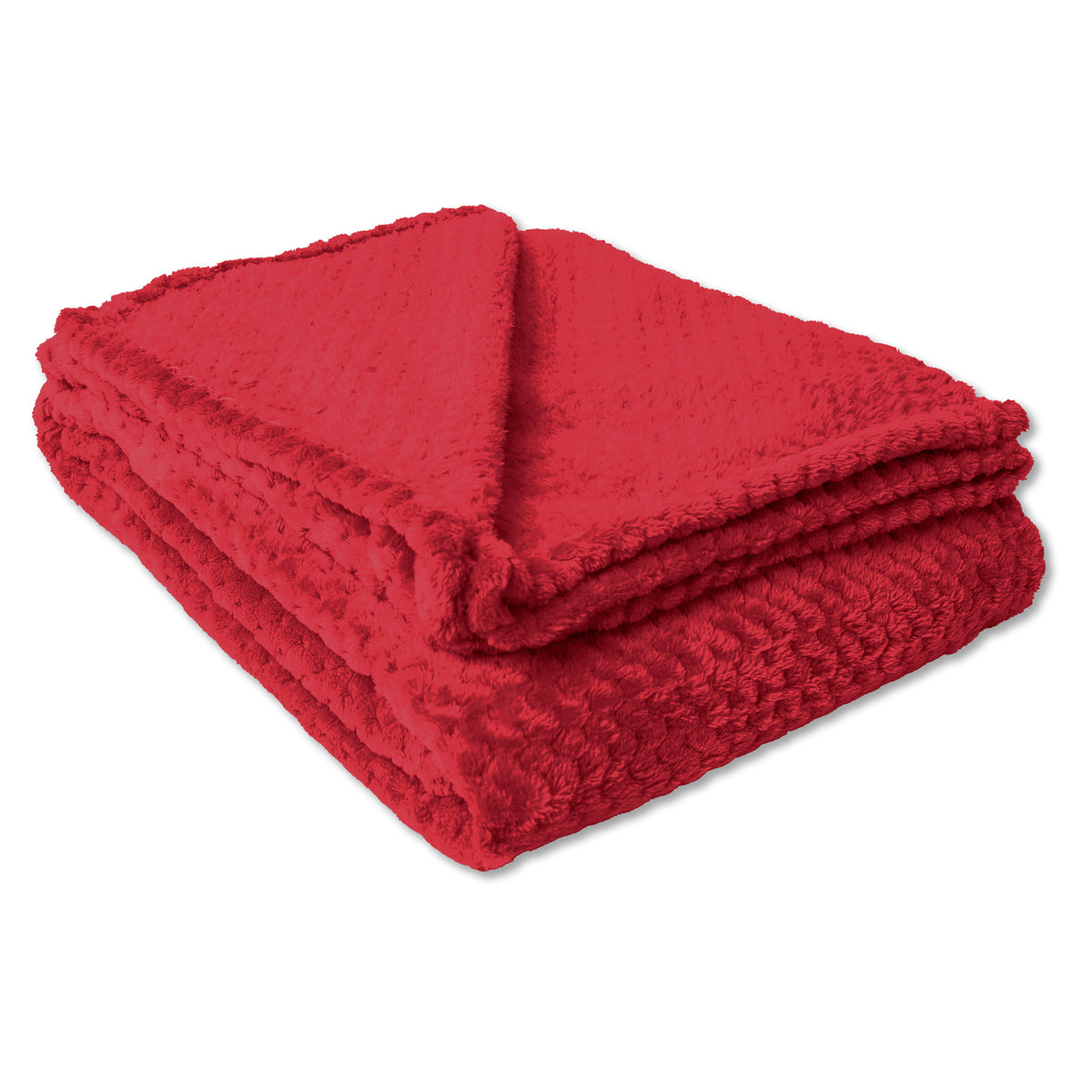Flannel Fleece Waffle Blanket Red