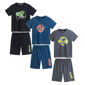 3PK Boys Shorty Pyjamas Gaming 