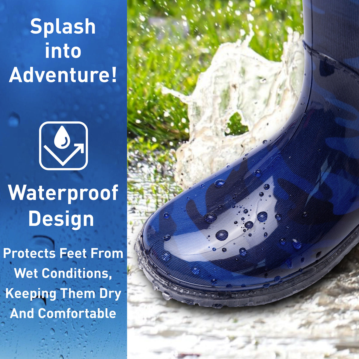 Boys Blue Welly Boots