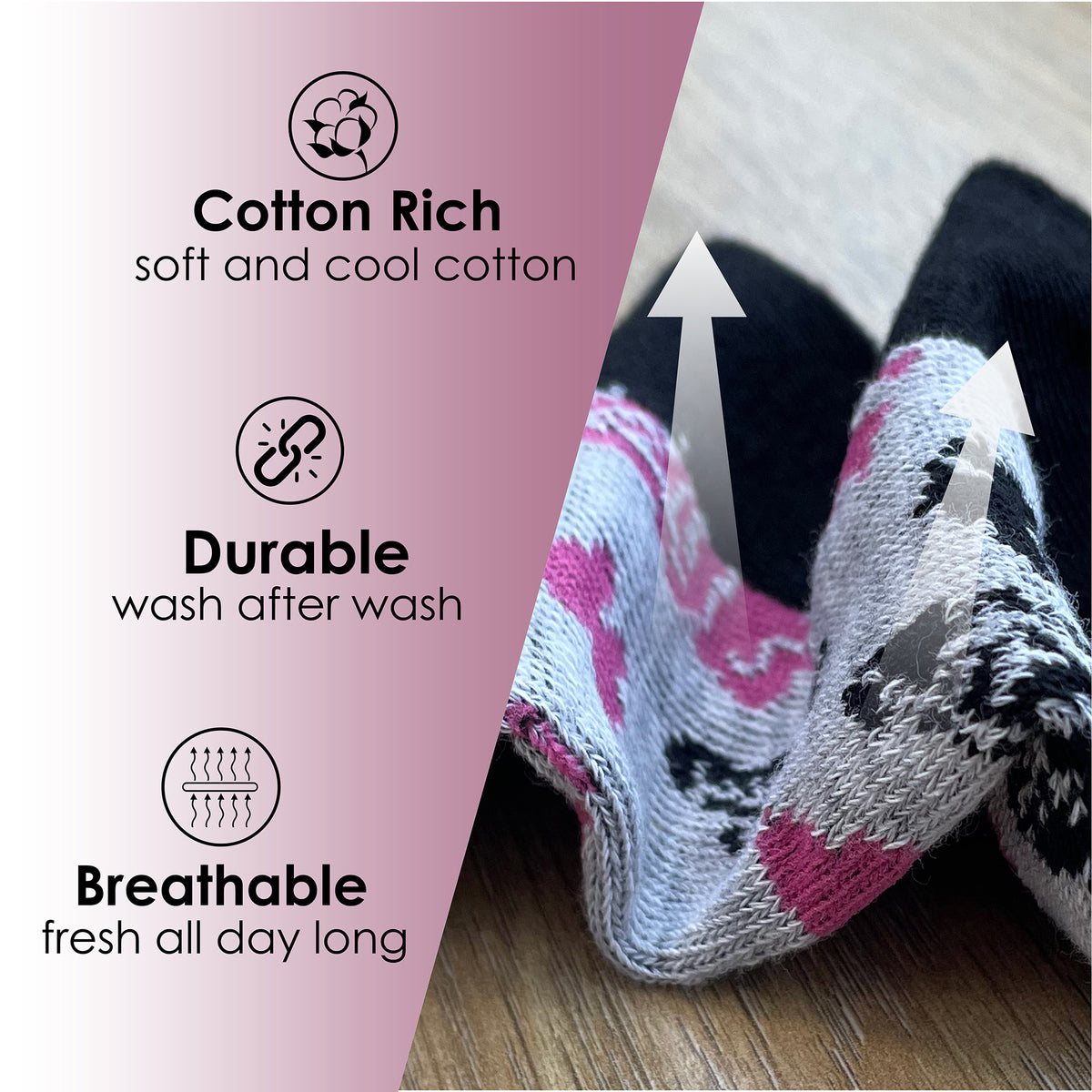 Womens 10 Pack Design Socks (Butterfly Footbed)