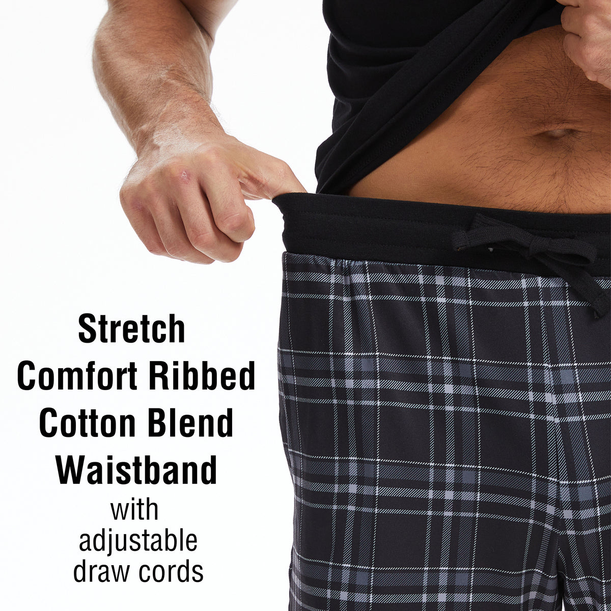 Mens Black Checked Shorty Pyjamas 