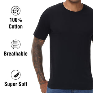 Mens 5 Pack T- Shirt (Black)