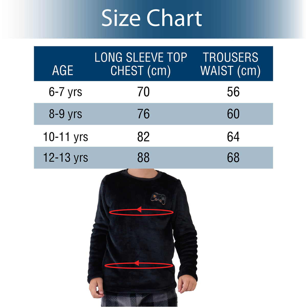 Boys Black Game controller Flannel Fleece Pyjama Set