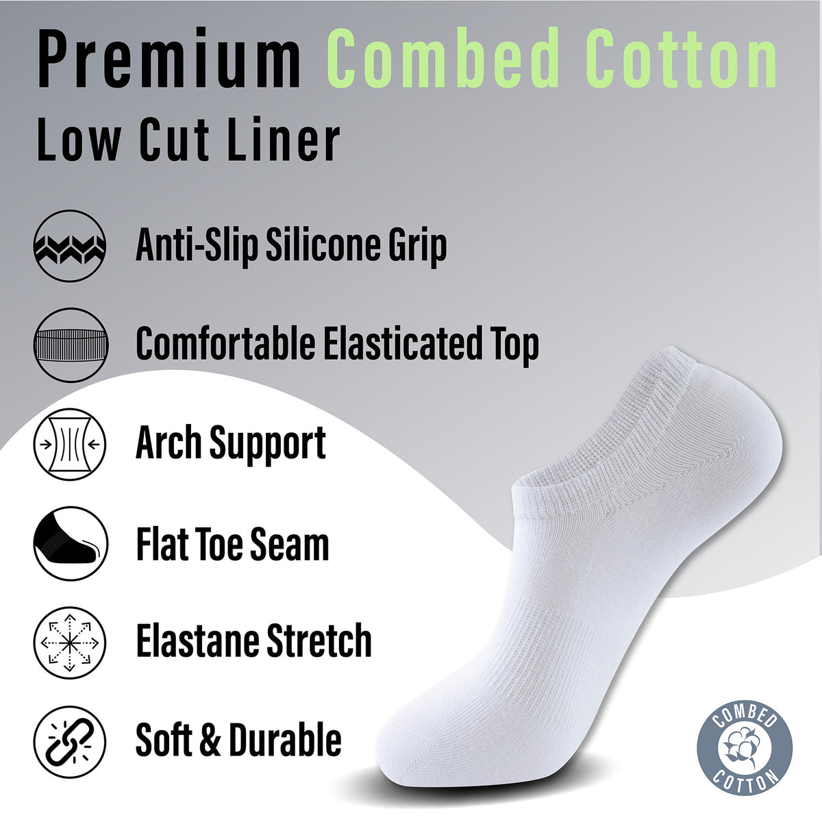 Womens 12 Pack Low Cut Trainer Socks (White)
