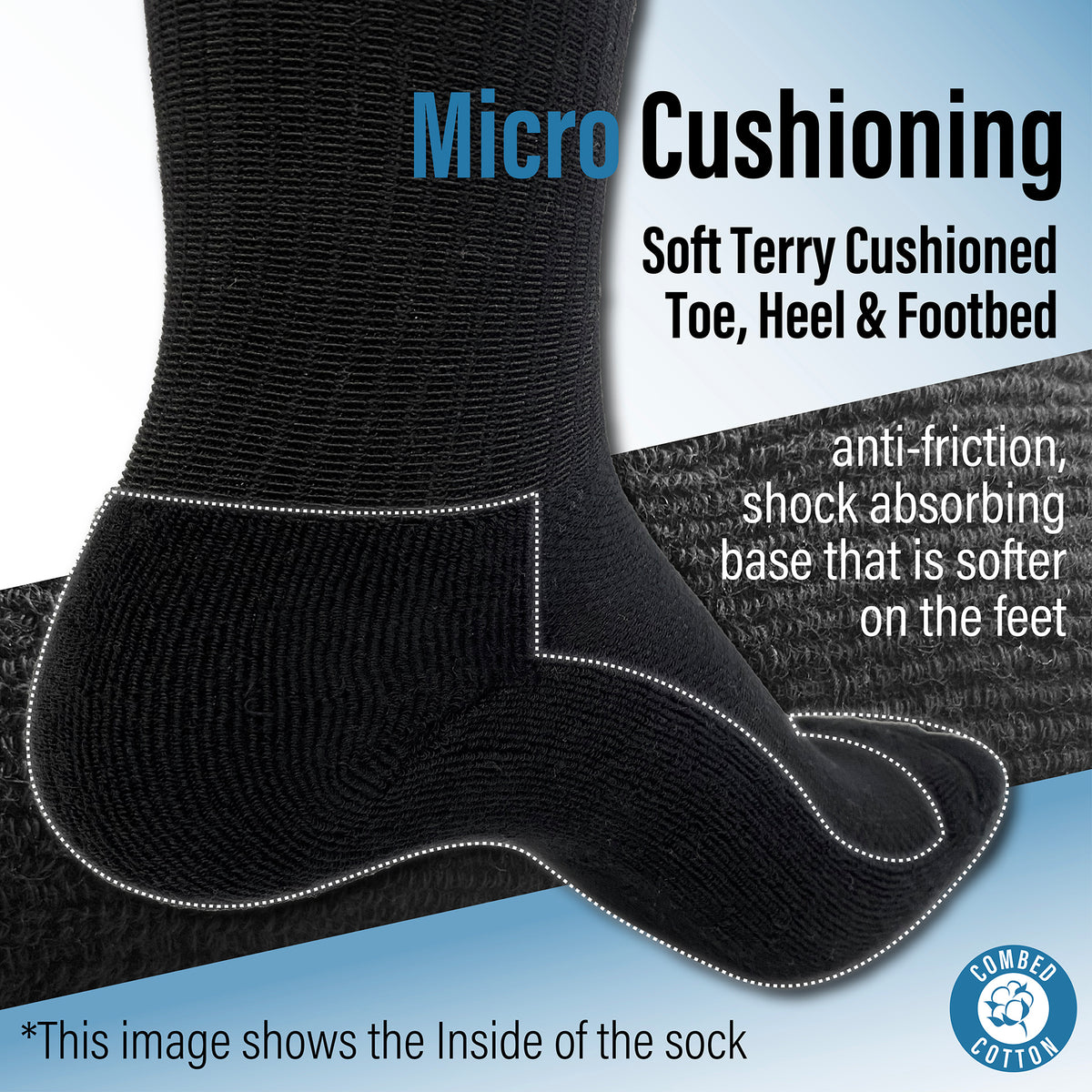 Mens 12 Pack Half Terry Sports Socks (Black)