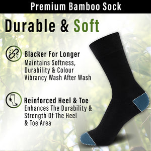 Black - Contast H&T 10 Pack Mens Bamboo Blend Socks