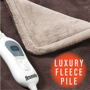 Luxurious Choloate Brown Fleece Heated Electric Throw