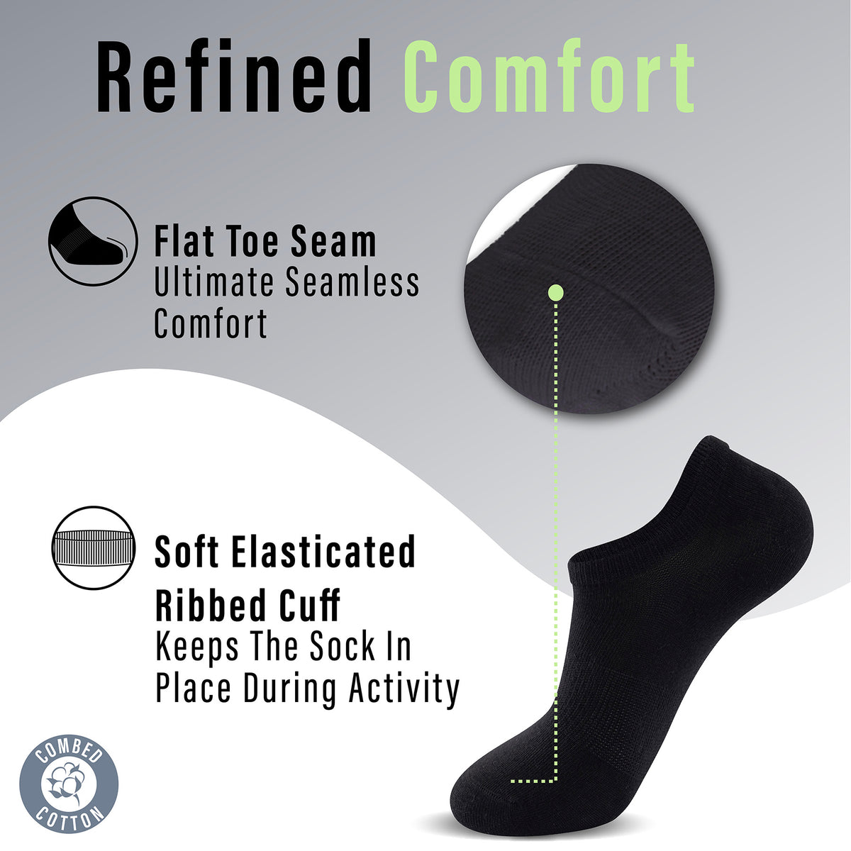Womens 12 Pack Low Cut Trainer Socks (Black)